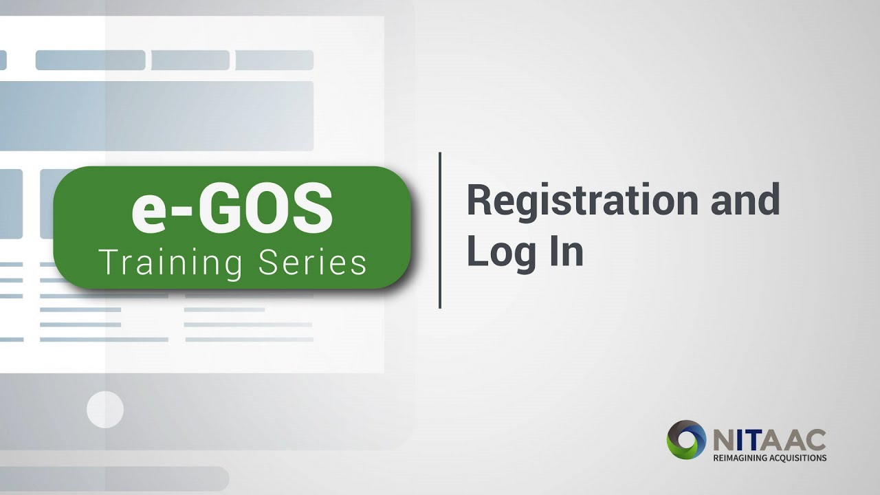 e-GOS Training Series: Registration and Login