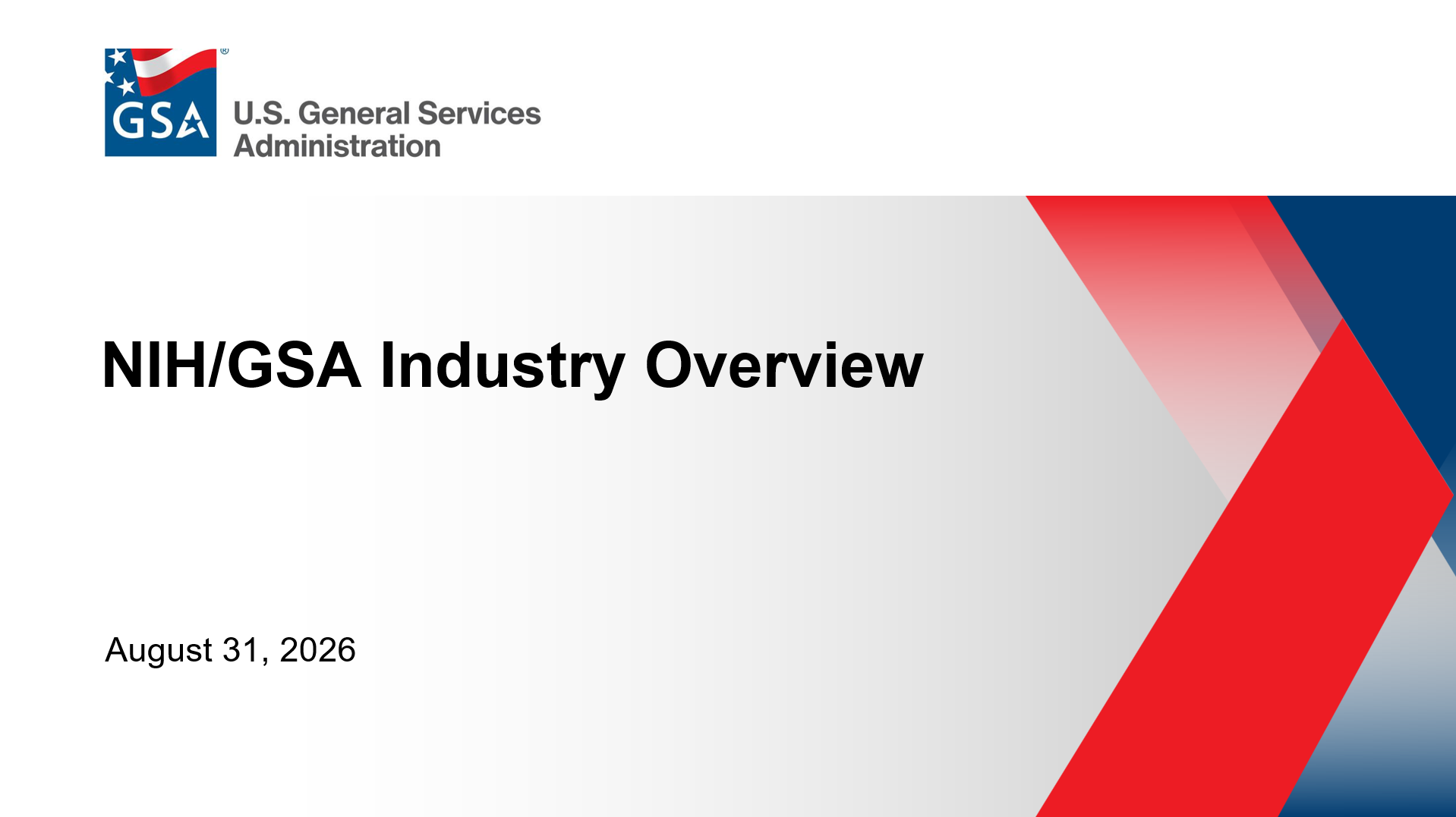 GSA Webinar - NIH/GSA Industry Overview