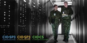 2 uniformer soldiers walking side-by-side in a data storage unit